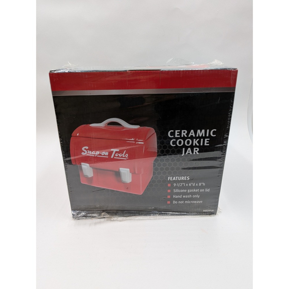 Snap-on Tools Red Ceramic Tool Box Cookie Jar with Silicone Gasket SSX21P131